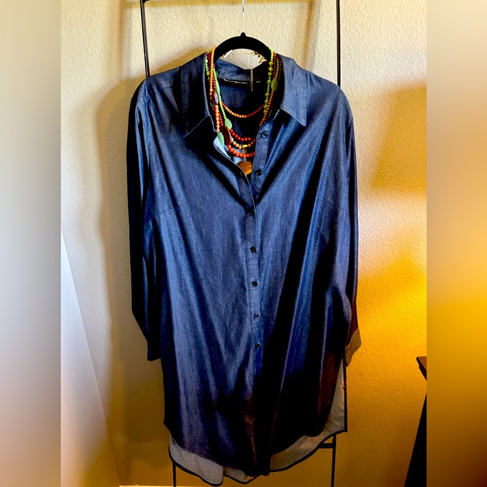 New York & Co long sleeve denim tunic